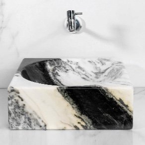 CUBA DE APOIO QUADRADA MÁRMORE BRANCO MOURA EXÓTICO