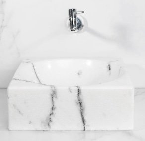 CUBA DE APOIO CILÍNDRICA MÁRMORE BRANCO CARRARINHA