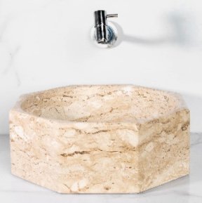 CUBA DE APOIO OITAVADA MÁRMORE TRAVERTINO NACIONAL