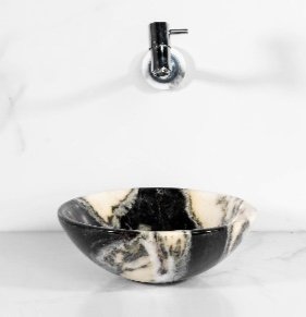 CUBA DE APOIO REDONDA MÁRMORE BRANCO MOURA EXÓTICO