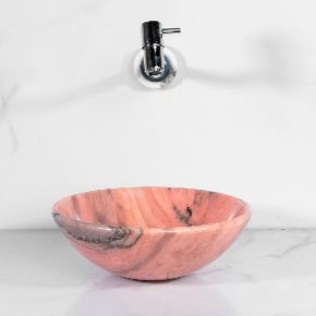 CUBA DE APOIO REDONDA MÁRMORE ROSA BAHIA