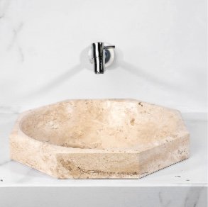 CUBA DE SEMI APOIO OITAVADA MÁRMORE TRAVERTINO NACIONAL