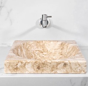 CUBA DE SEMI APOIO QUADRADA MÁRMORE TRAVERTINO NACIONAL