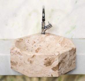 CUBA DE SEMI ENCAIXE OITAVADA MÁRMORE TRAVERTINO NACIONAL