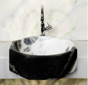 CUBA DE SEMI ENCAIXE OITAVADA MÁRMORE BRANCO MOURA EXÓTICO