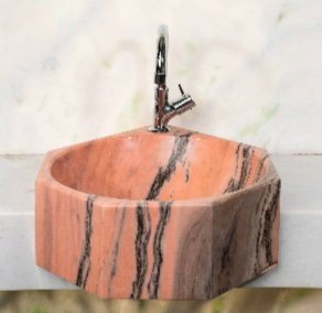 CUBA DE SEMI ENCAIXE OITAVADA MÁRMORE ROSA BAHIA