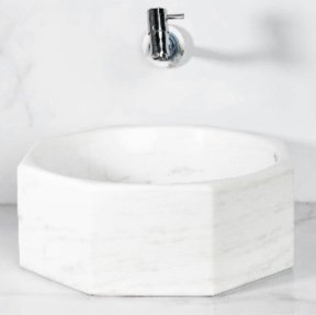 CUBA DE APOIO OITAVADA MÁRMORE BIANCO CLÁSSICO